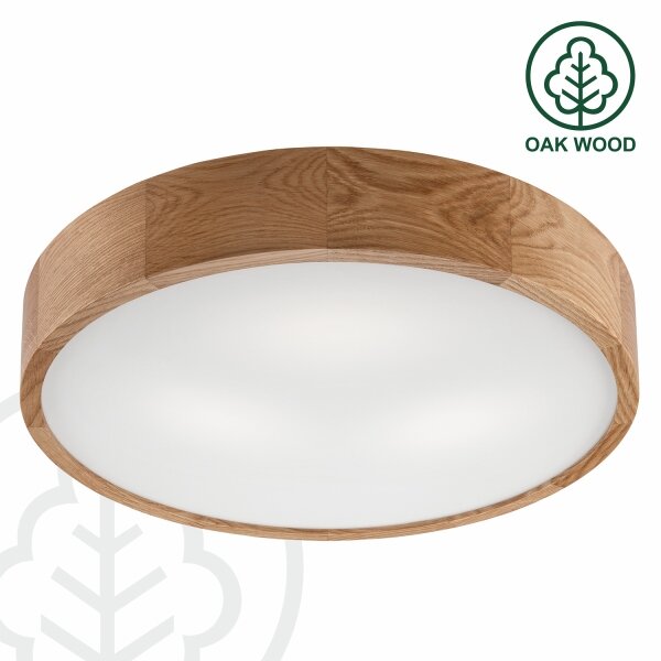 Brilagi - LED RGBW димируема таванна лампа CARVALHO 3xE27/9W/230V Wi-Fi дъб Ø 47,5 см