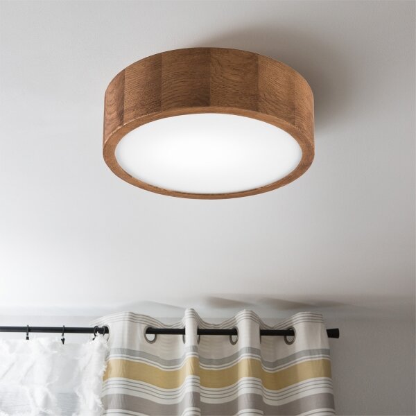 Brilagi - LED RGBW димируема плафонна лампа CARVALHO 1xE27/9W/230V Wi‑Fi дъб Ø 27,5 см