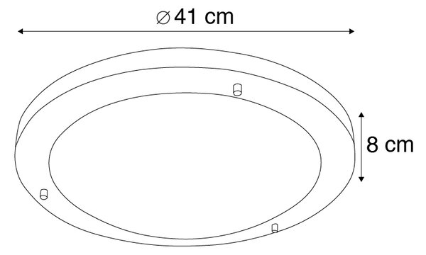 Модерна лампа за таван стомана 41 см IP44 - Yuma