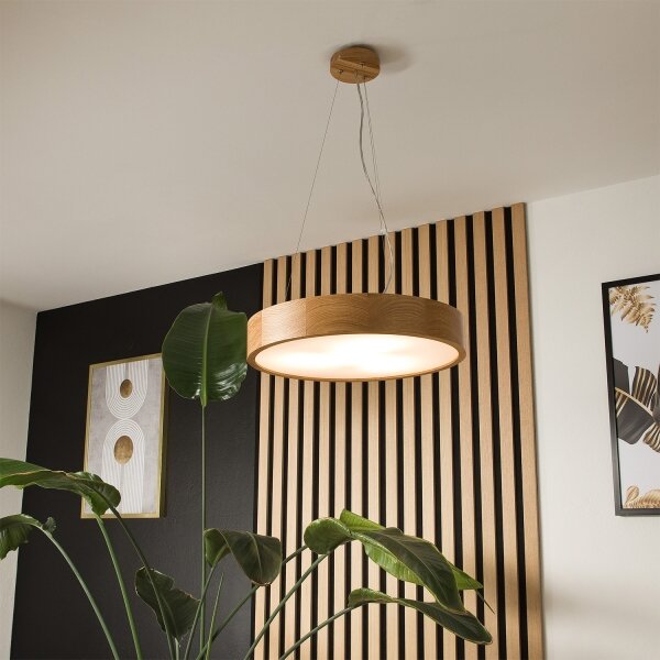 Brilagi - LED RGBW димируем полилей CARVALHO 3xE27/9W/230V Wi-Fi дъб пр. 47,5 см