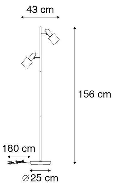 Модерна подова лампа черна 2 лампи - Stijn