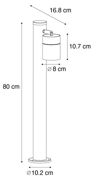 Свободностояща лампа за външен монтаж черна 80 cm AR70 Регулируема IP44 - Solo