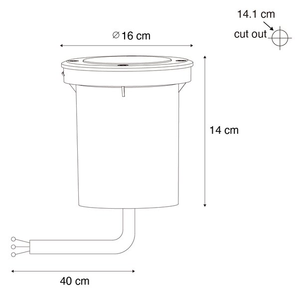 Set van 6 moderne buiten grondspots zwart AR70 verstelbaar IP65 - Delux