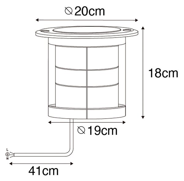 Set van 6 dimbare buiten grondspots zwart IP65 incl LED - Delux Honey