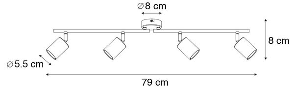 Модерна таванна лампа златиста с LED 4-светлина - Mark