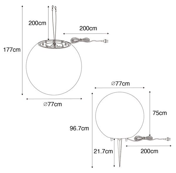 Smart buitenlamp grijs 77 cm IP65 incl LED - Nura