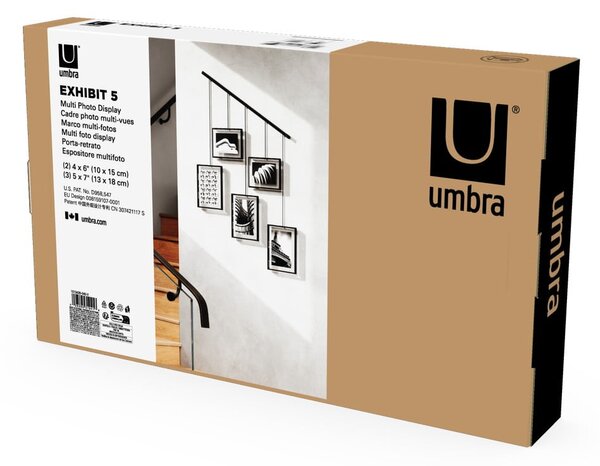 Черни метални рамки за стена в комплект от 5 броя 66x69 cm Exhibit - Umbra