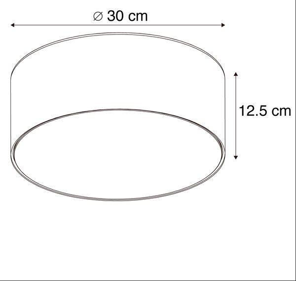 Плафон бял 30см вкл.LED - Drum LED