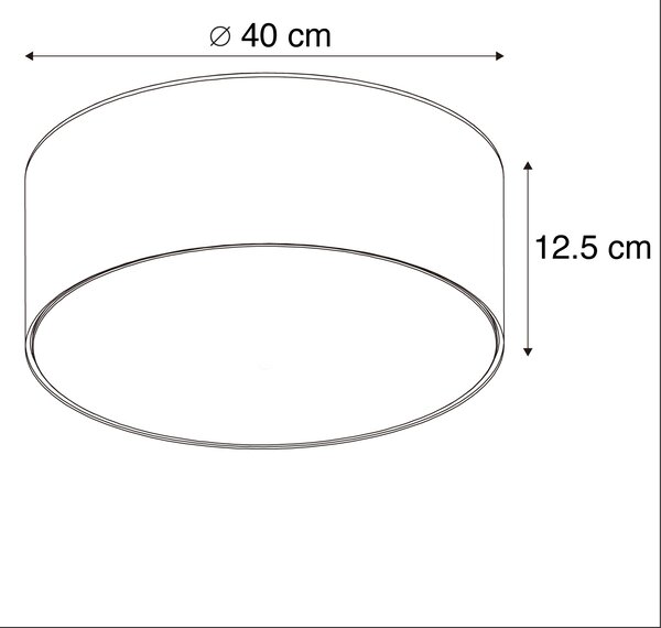 Плафон черен 40см вкл.LED - Drum LED