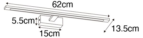 Модерен аплик черен 62 см с LED IP44 - Jerre