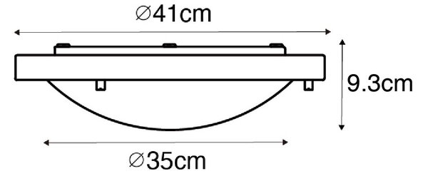 Модерен плафон бял 41см IP44 - Yuma