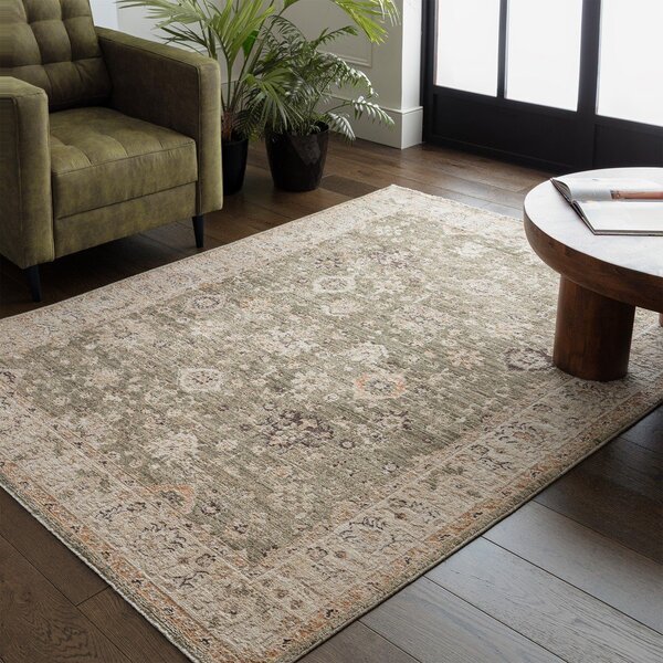 Зелена/бежова ръчно изработена пътека 67x240 cm Heriz Ornate – Asiatic Carpets