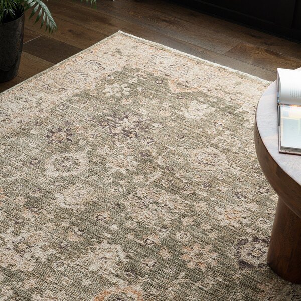 Зелена/бежова ръчно изработена пътека 67x240 cm Heriz Ornate – Asiatic Carpets