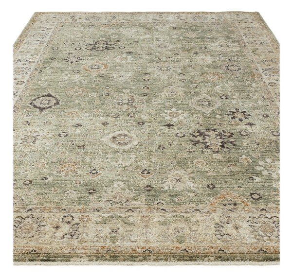 Зелена/бежова ръчно изработена пътека 67x240 cm Heriz Ornate – Asiatic Carpets