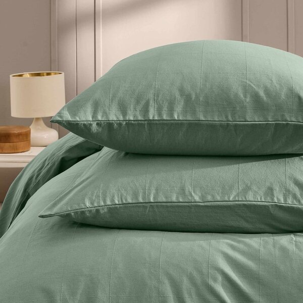 Зелено двойно удължено спално бельо 240x220 cm Linella – douceur d'intérieur