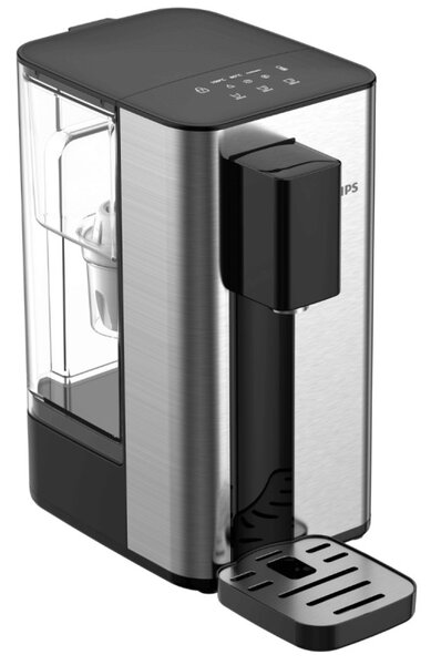 Диспенсър за филтриране и загряване на вода Philips ADD5906S/10, 2200W, 2.2 л, 5-38°C, Micro X-Clean Softening+, Инокс/черен