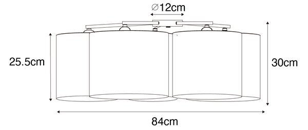 Плафон бяло сиво и кафяво 5-светлинен - Multidrum