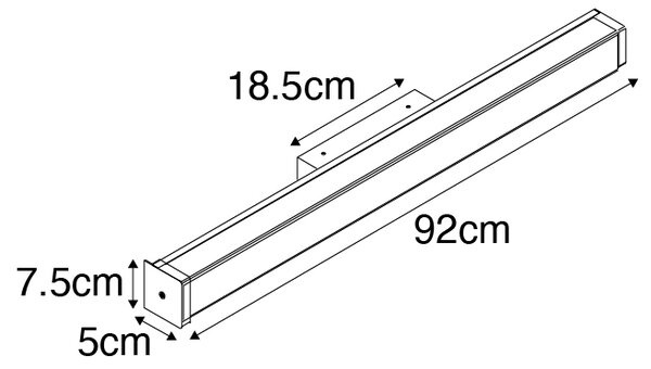 Аплик за баня месинг 92 см с LED IP44 - Cascada