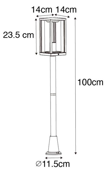 Индустриален външен фенер ръждиво кафяв 100 cm IP44 - Charlois