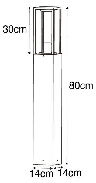 Индустриална стояща външна лампа ръждивокафява 80 cm IP44 - Charlois