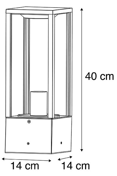 Умна стояща външна лампа черна 40 см IP44 с Wifi ST64 - Charlois