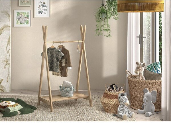 Детска закачалка от масивен дъб в естествен цвят 74x132 cm Forrest – Vipack