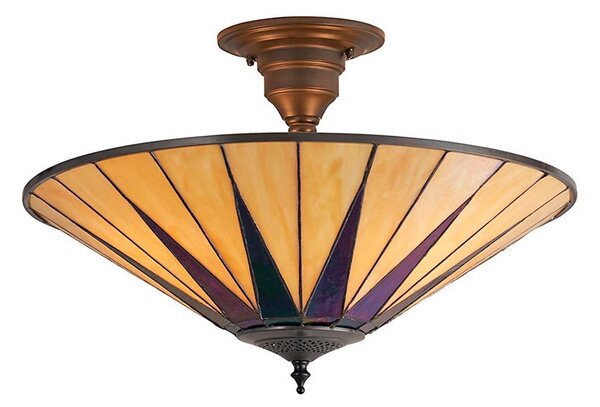 Endon 64043 - Повърхностно монтиран полилей Tiffany DARK STAR 3xE27/60W/230V Ø 49 см