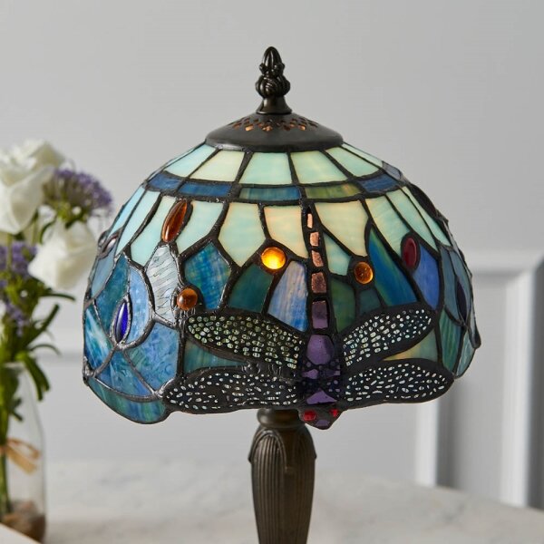 Endon 64088 - Настолна лампа Tiffany DRAGONFLY 1xE14/40W/230V Ø 20 см