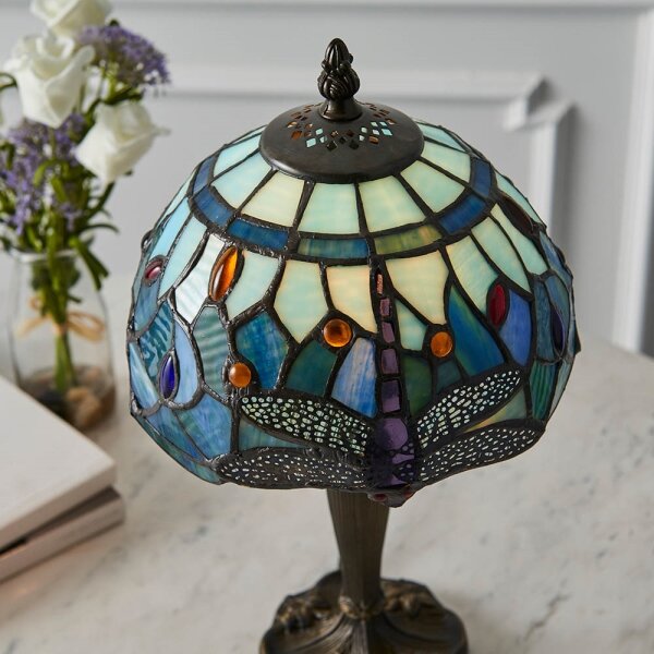 Endon 64088 - Настолна лампа Tiffany DRAGONFLY 1xE14/40W/230V Ø 20 см