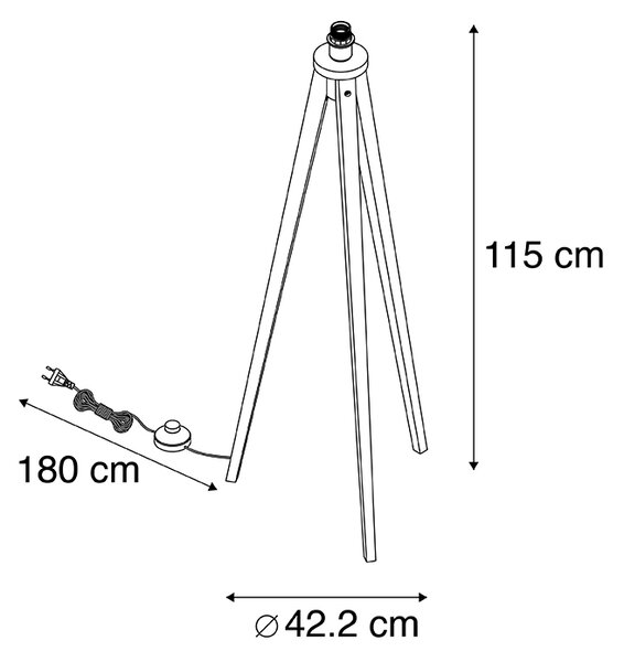 Селска лампа за подови настилки естествена - Tripod Classic