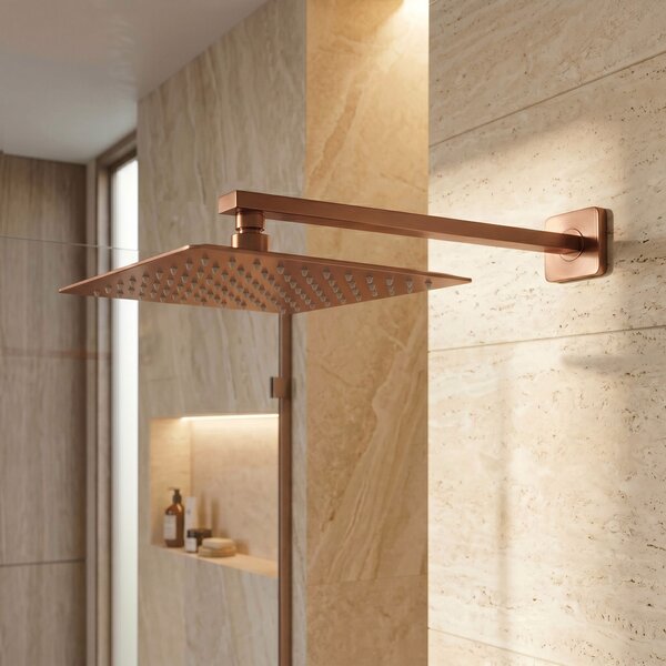 Рамо за душ квадратно REA JS-9022BRG 40cm Brush Copper