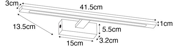 Аплик бял 41,5 см с LED IP44 - Jerre