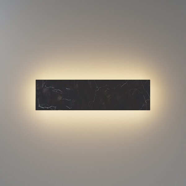 Maytoni LED стенна лампа BASIC TEXTURE, черна, ширина 30 см, мрамор, CCT, Черен, Дневна/трапезария, Мрамор, Модерен