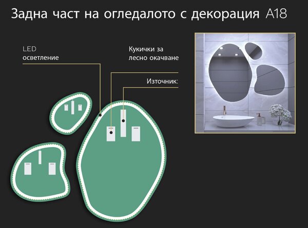 Огледало с органична LED подсветка A18