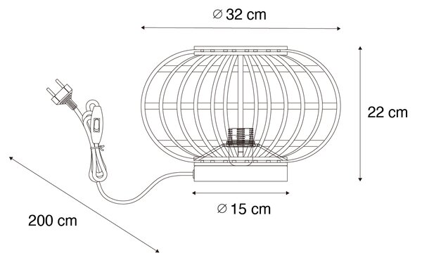 Ориенталска настолна лампа бамбук - Amira