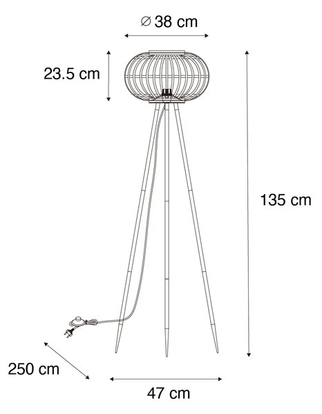 Ориенталски подов триножник бамбук - Amira