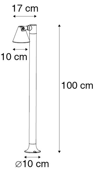 Модерен външен стълб черен 100 см IP44 - Ciara