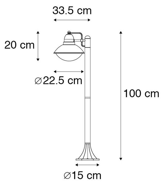 Модерен външен стълб черен 100 см IP44 - Marcel