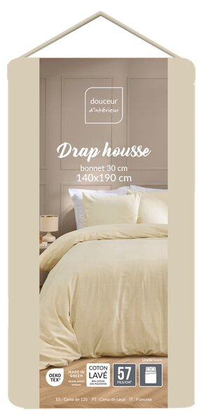 Чаршаф в цвят слонова кост 140x190 cm Linella – douceur d'intérieur