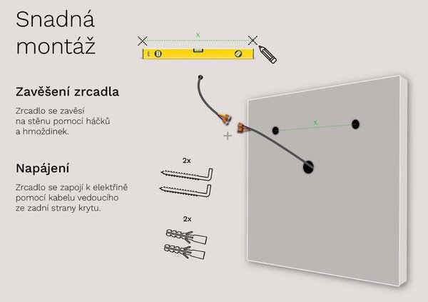 Кръгло огледало с LED осветление C8 premium