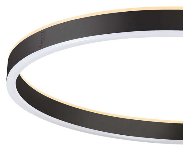 SLV LED стояща лампа One Straight, черна, 2700/3000 K, Затъмняване, Черен, Дневна/трапезария, Метал, Модерен