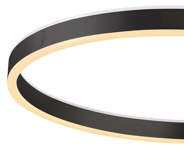 SLV LED стояща лампа One Straight, черна, 2700/3000 K, Затъмняване, Черен, Дневна/трапезария, Метал, Модерен