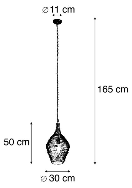 Ориенталска висяща лампа злато 30см - Nidum