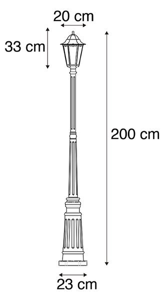 Умен външен фенер черен 200 см IP44 вкл. Wifi ST64 - Хавана