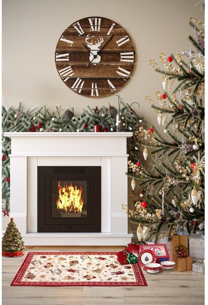 Червен килим с коледен мотив със смес от памук 50x80 cm Toy's Delight Red Christmas – Villeroy&Boch