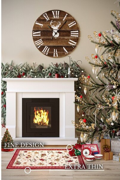 Червен килим с коледен мотив със смес от памук 50x80 cm Toy's Delight Red Christmas – Villeroy&Boch