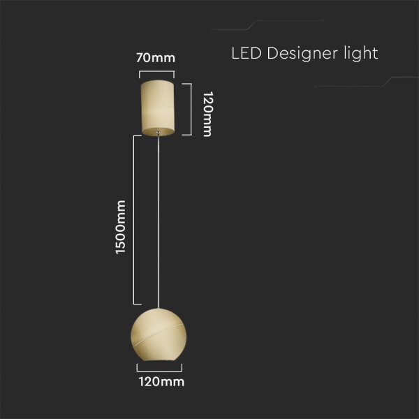LED Пендел LED/8,5W/230V 3000K сив