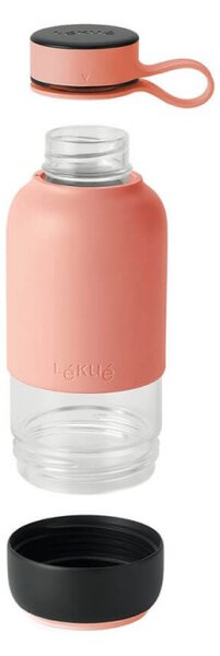 Бутилка с вграден филтър Lekue On The Go 1010228, 500 мл, Боросиликатно стъкло, -20°C/+60°C, Корал