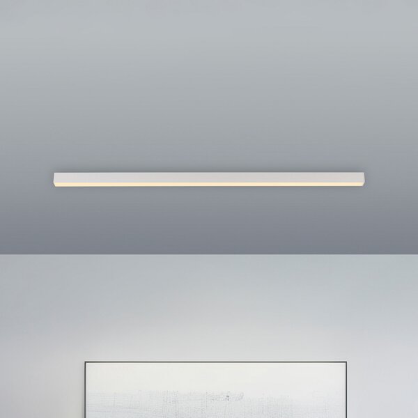 PURE LED плафон Lines, бял, 110 cm, CCT, дистанционно управление, Затъмняване, Бял, Дневна/трапезария, Метал, Модерен
