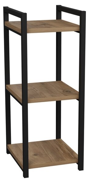 Подов рафт Черен метал Pako World Natural 33x28x70 cm